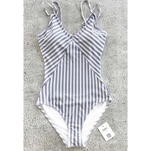 Striped One-Piece Bathing Suit
